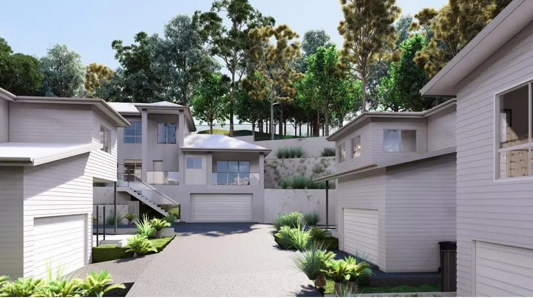 Contemporary homes in a wooded setting