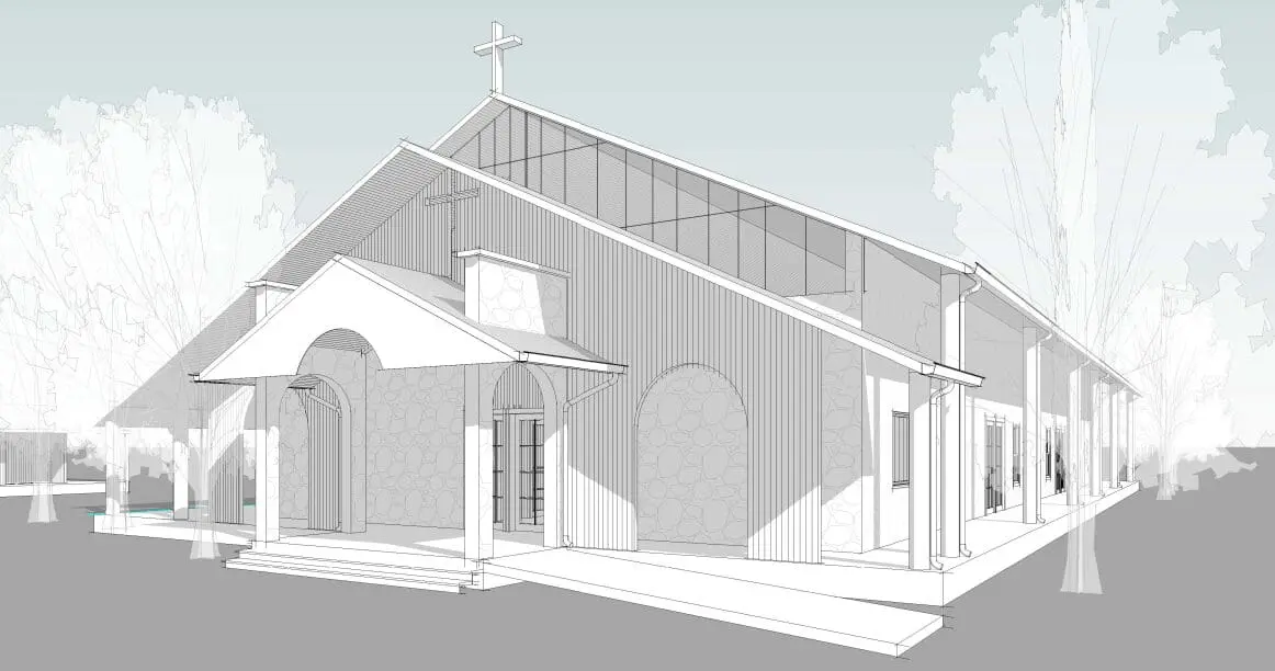 Modern church design drawing