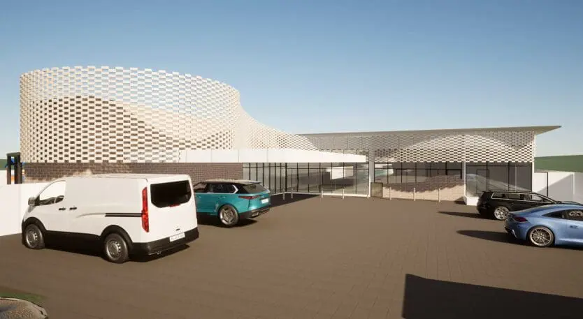 Architecture with wave-patterned exterior design
